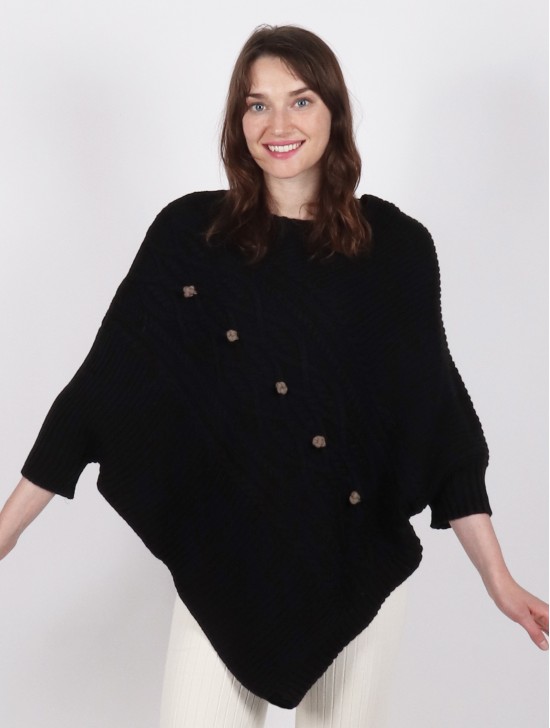 Asymmetrical Poncho W/Sleeves